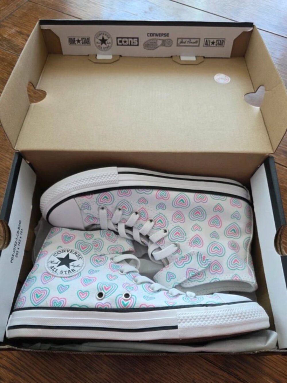 Converse Chuck Taylor All Star Easy On "Happy Hearts" Kids Youth Size 2.5 NIB - Picture 2 of 12